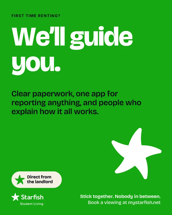 Green post for first-time renters: “We’ll guide you.”