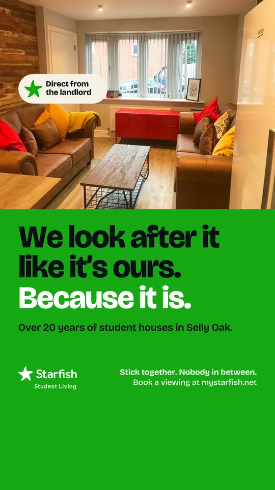 Tall Story ad with a living room photo: “We look after it like it’s ours.”
